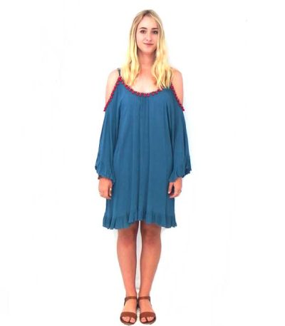 Cold shoulder Dress Blue