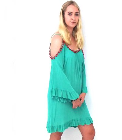 Green Boho Gypsy Dress