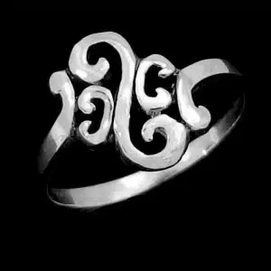 Sterling silver koru spiral ring