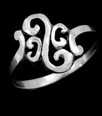 Sterling silver koru spiral ring