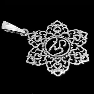 Flower Om Necklace Silver