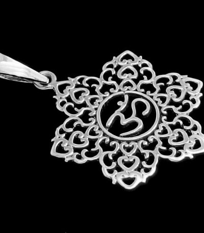 Flower Om Necklace Silver