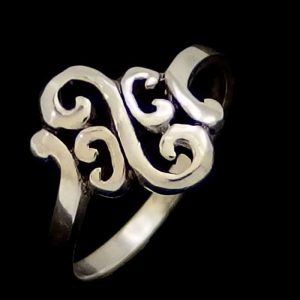 Sterling silver koru spiral ring