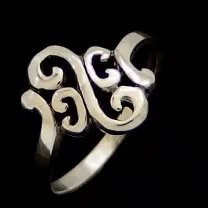 Sterling silver koru spiral ring