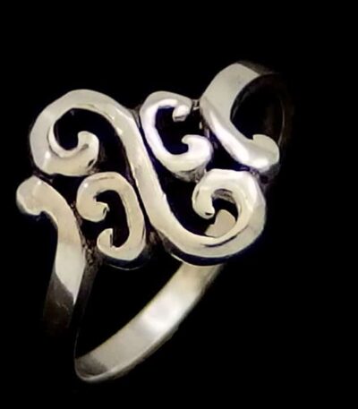 Sterling silver koru spiral ring