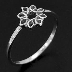 Silver Flower Ring Spirograph Pattern
