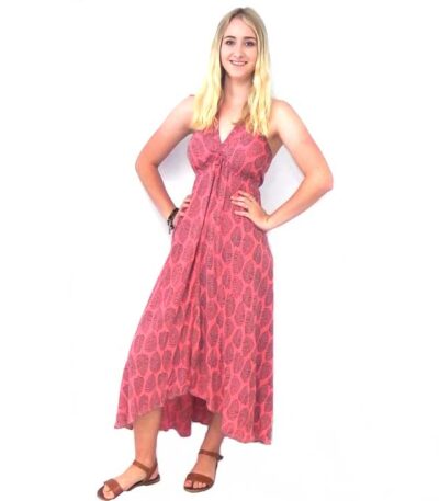 Coral Halter Long Dress