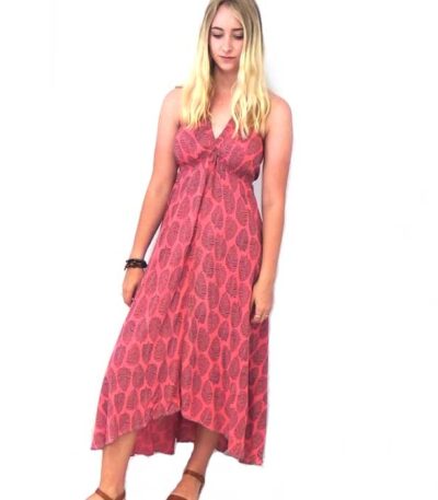 Coral halter dress
