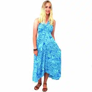 Turquoise Blue Halter Dress