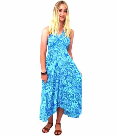 Turquoise Blue Halter Dress