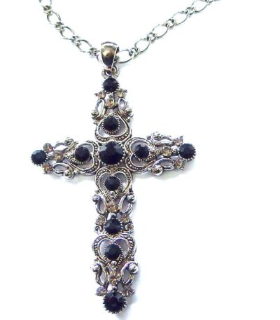 Black Jewels Gothic Cross Necklace