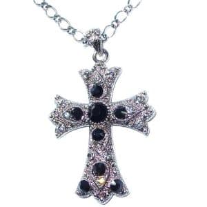 Vintage cross jewellery black jewel