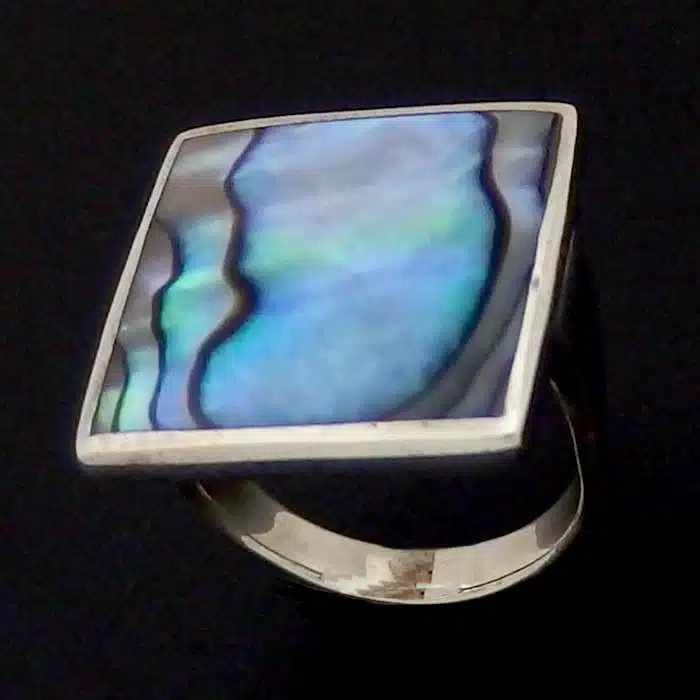 Square Shell Silver Ring Chunky shell ring