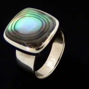 Square Paua Shell Ring