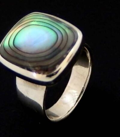 Square Paua Shell Ring