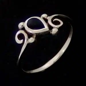 cheap silver black ring