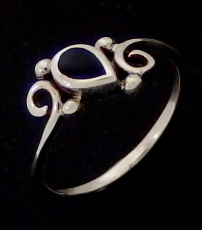 cheap silver black ring