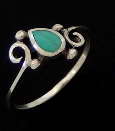 Turquoise Tear Drop Shell Ring