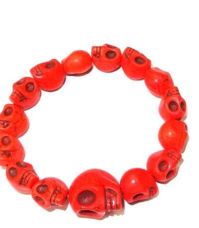 Neon orange skull bracelet