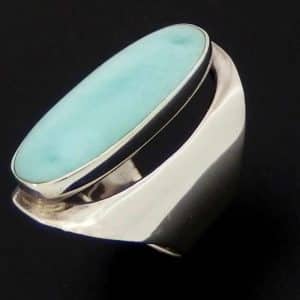 Chunky long silver ring