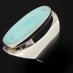 Chunky long silver ring