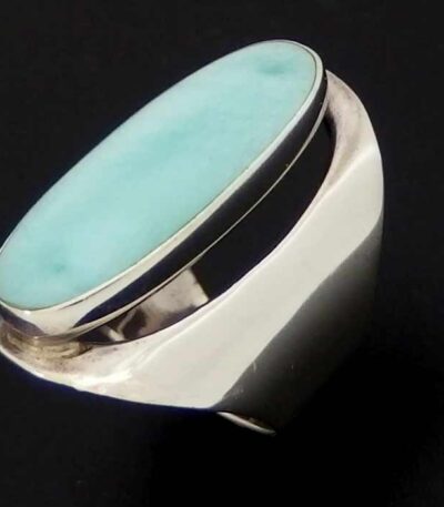 Chunky long silver ring