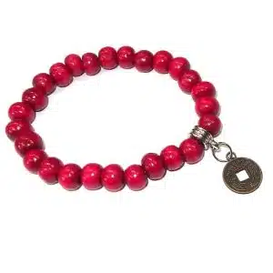 Red Bead Bracelet-Lucky Coin