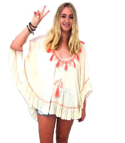 Summer poncho top cream