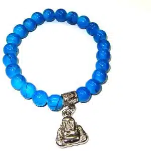Blue Glass Buddha Bracelet