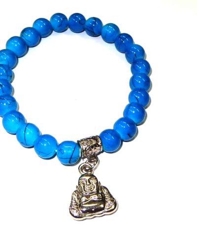 Blue Glass Buddha Bracelet