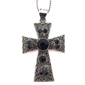 Black Jewel Cross Necklace