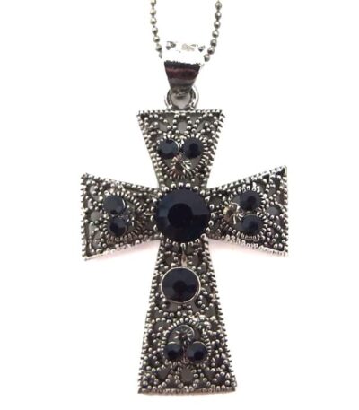 Black Jewel Cross Necklace