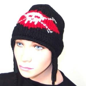 Skull-crossbones- wool- hat