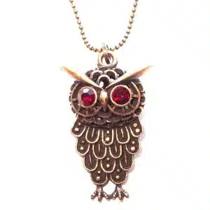 Antique gold owl necklace