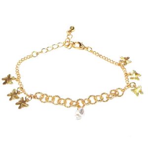 Faux gold butterfly bracelet