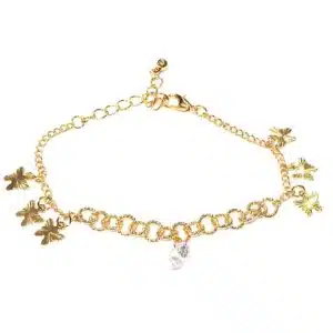 Faux gold butterfly bracelet