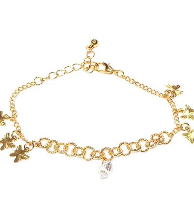 Faux gold butterfly bracelet