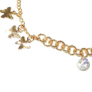 Faux gold butterfly bracelet