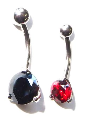 Jewel belly button piercing