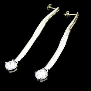 CZ Long drop earrings