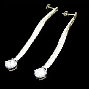 CZ Long drop earrings