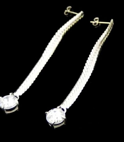CZ Long drop earrings