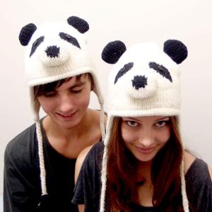 Wool panda hat