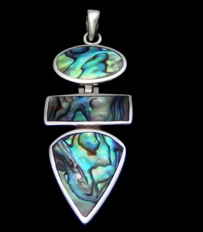Paua geometric necklace NZ