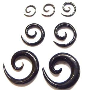 Black spiral ear stretcher