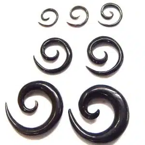 Black spiral ear stretcher