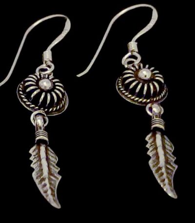 Sterling silver feather earrings NZ