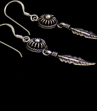 Sterling silver feather earrings NZ