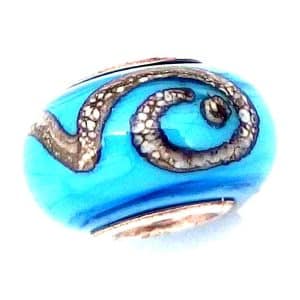 Turquoise glass bracelet bead