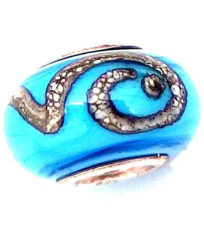 Turquoise glass bracelet bead